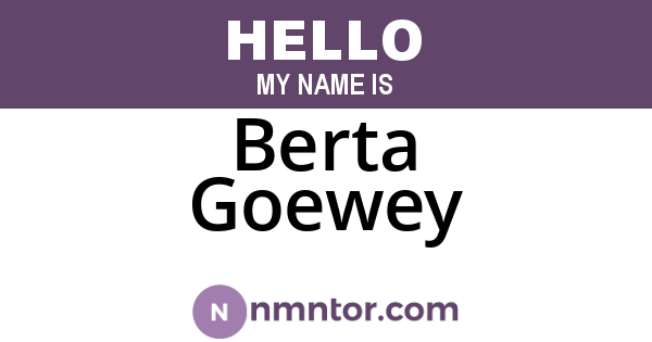 Berta Goewey