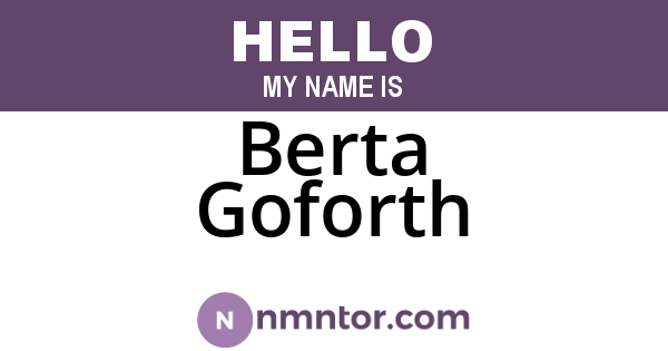 Berta Goforth