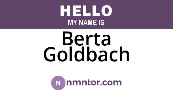 Berta Goldbach