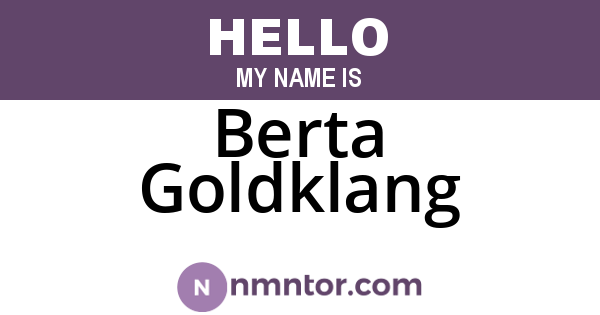 Berta Goldklang