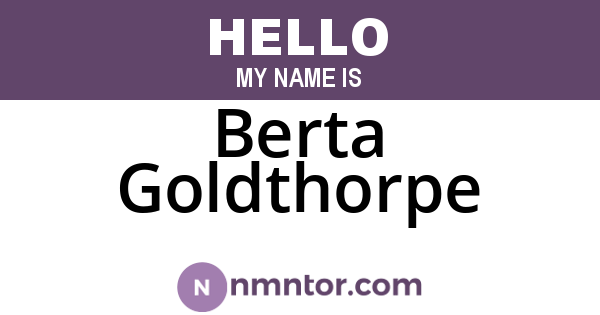 Berta Goldthorpe