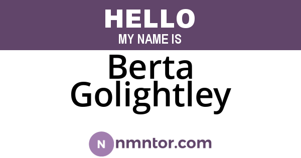 Berta Golightley