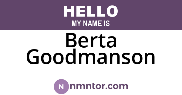 Berta Goodmanson