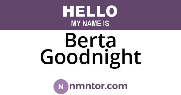 Berta Goodnight