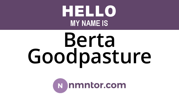 Berta Goodpasture