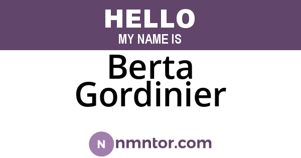 Berta Gordinier