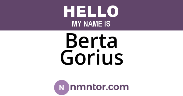 Berta Gorius