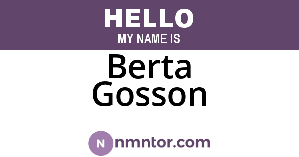 Berta Gosson