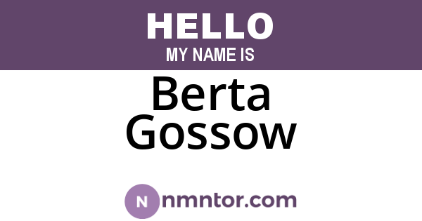 Berta Gossow