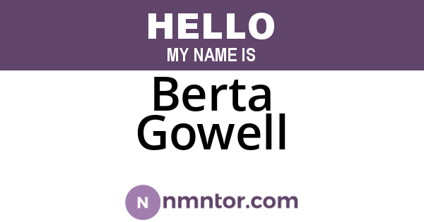 Berta Gowell