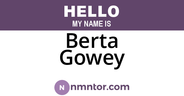 Berta Gowey