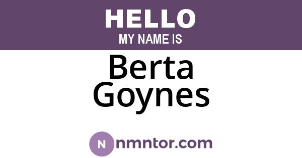 Berta Goynes