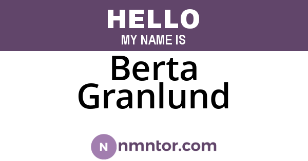 Berta Granlund