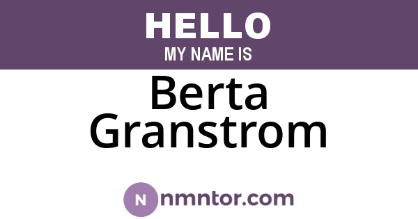 Berta Granstrom
