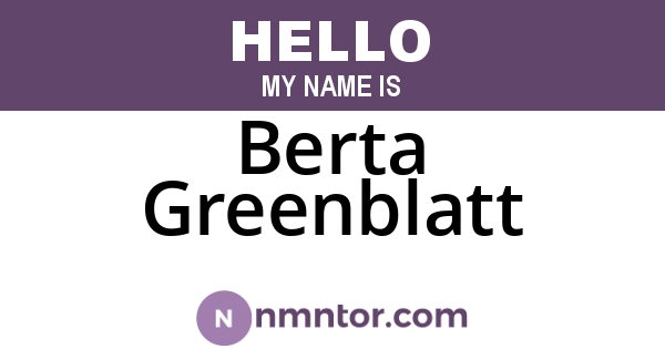 Berta Greenblatt