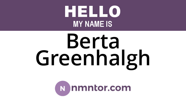 Berta Greenhalgh