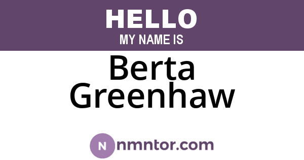 Berta Greenhaw