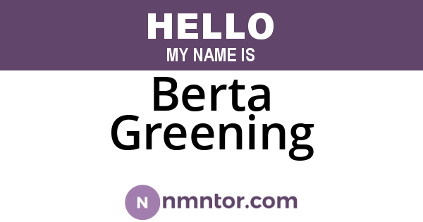 Berta Greening