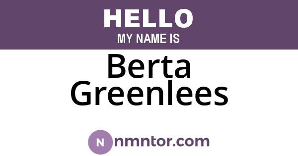Berta Greenlees