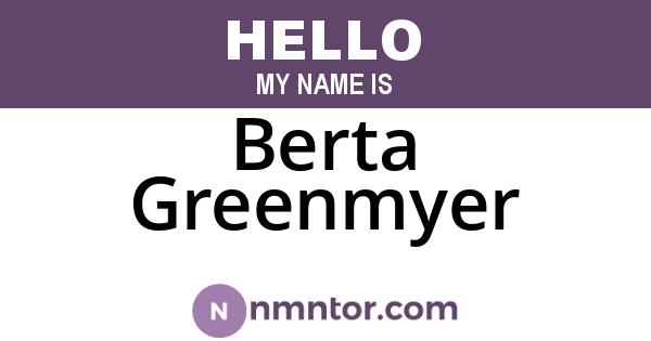 Berta Greenmyer