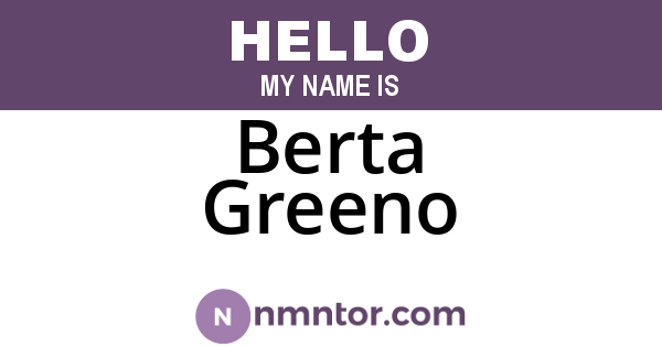 Berta Greeno