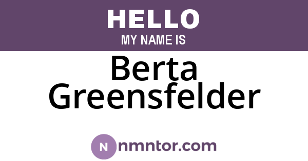 Berta Greensfelder