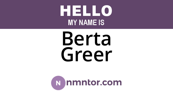 Berta Greer