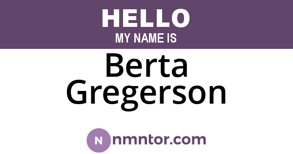Berta Gregerson