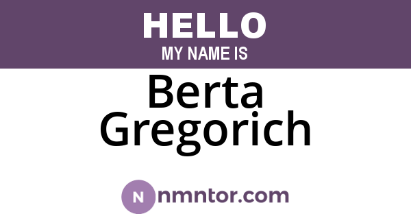 Berta Gregorich