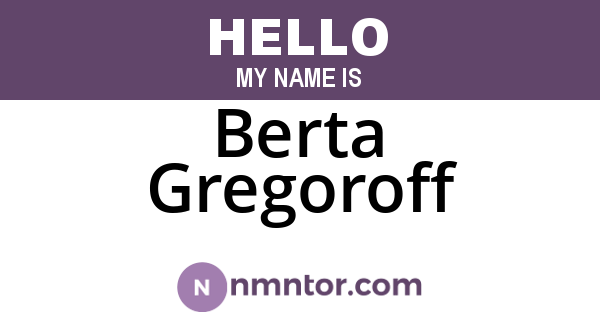 Berta Gregoroff