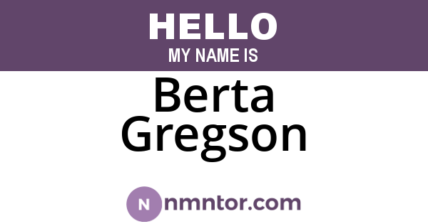 Berta Gregson
