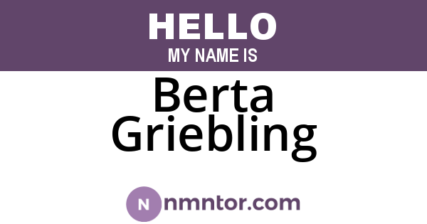 Berta Griebling