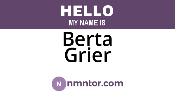 Berta Grier