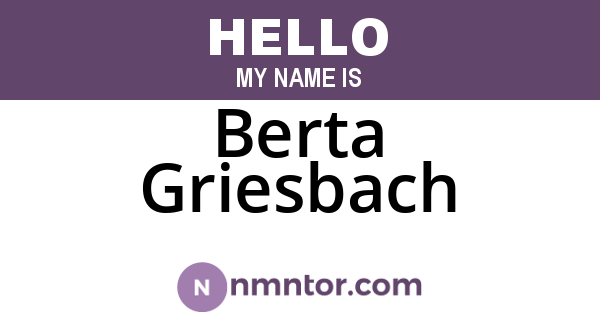 Berta Griesbach