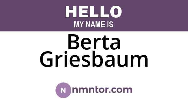 Berta Griesbaum