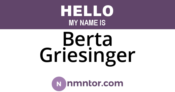 Berta Griesinger