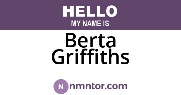 Berta Griffiths