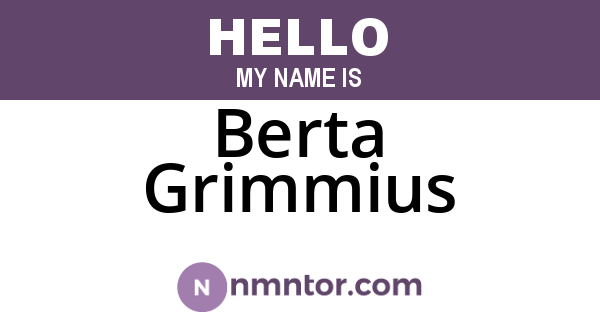 Berta Grimmius