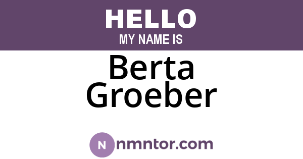 Berta Groeber