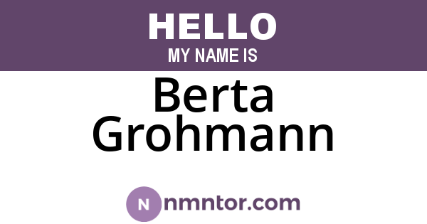 Berta Grohmann