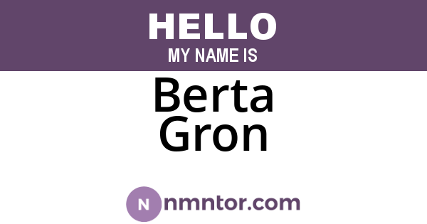 Berta Gron