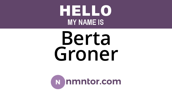 Berta Groner