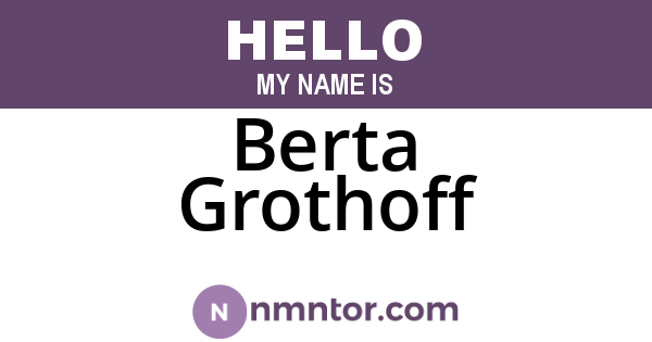 Berta Grothoff