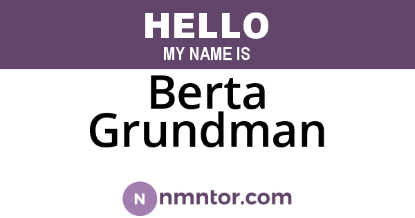 Berta Grundman