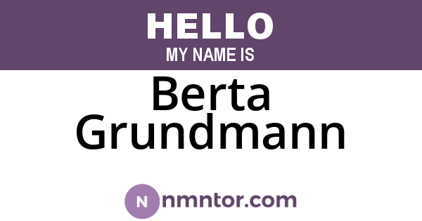 Berta Grundmann