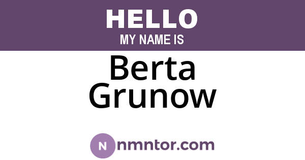 Berta Grunow