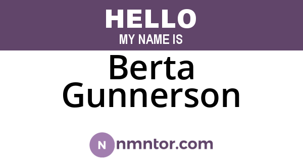 Berta Gunnerson