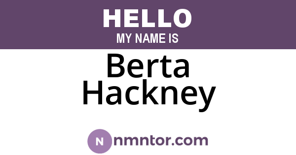 Berta Hackney