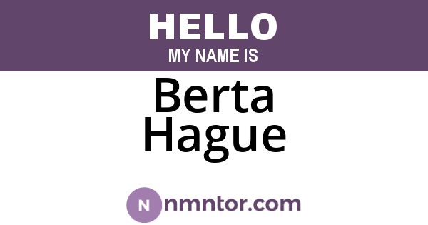 Berta Hague