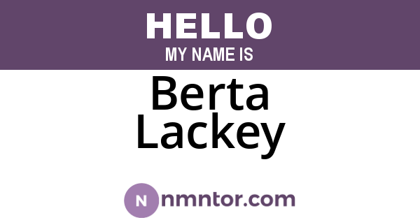 Berta Lackey